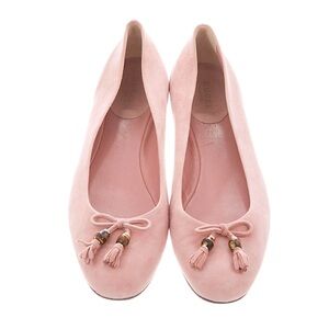 Gucci Suede Tassel Ballerina Flats